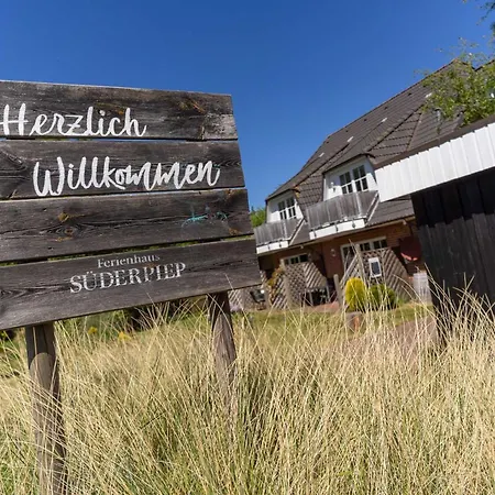 Suederpiep - 4 Individuelle Nahe Suedstrand Auster - Helle Maisonette Mit 2 Schlafzimmern & Balkon *